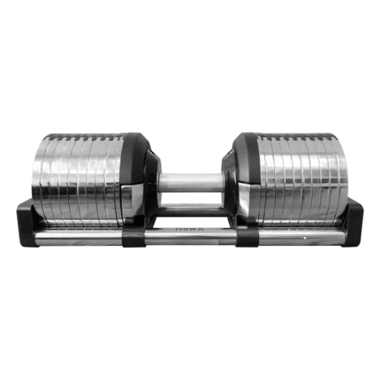 Billede af Justerbare håndvægte 2x40 kg sæt (2 stk) - intervaller 2 kg - Krom