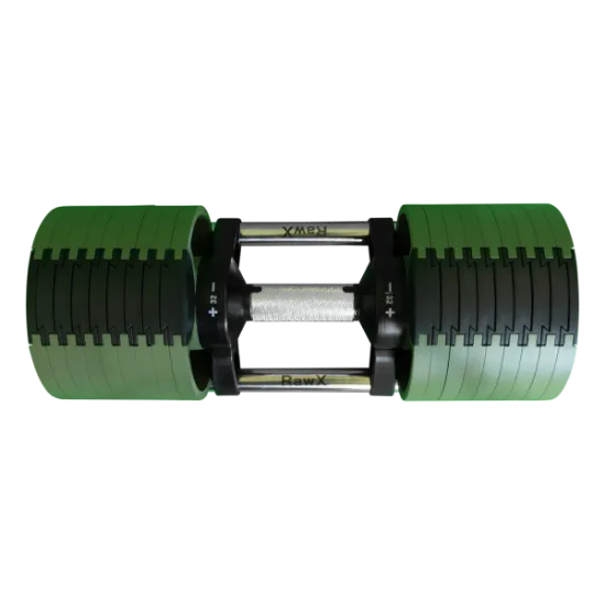 Billede af Justerbare håndvægte 2x32 kg sæt (2 stk) – intervaller 4 kg - Militærgrøn