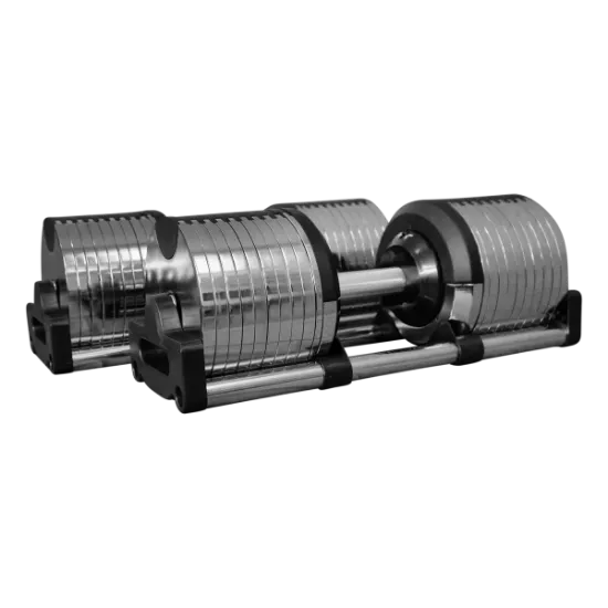 Billede af Justerbare håndvægte 2x50 kg sæt (2 stk) – intervaller 2,5 kg - Krom - BRUGT